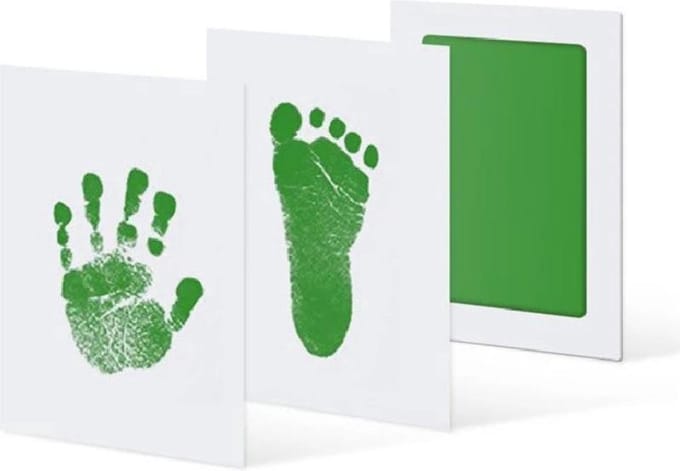 *** Baby Handafdruk en Voetafdruk - Groen - van Heble® ***