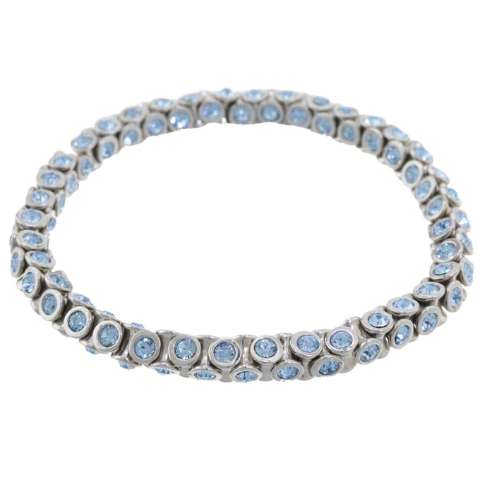 Behave - Elastische armband met blauwe steentjes - elegant detail - 15,5 cm