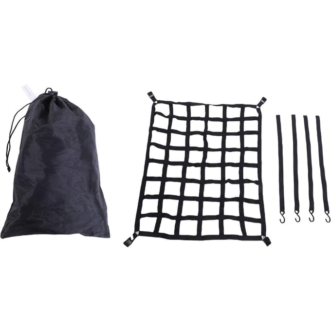 Pick-up Laadnet Sterk Draagvermogen Verstelbaar Multifunctioneel Heavy Duty Dakdrager Laadmand Net met S-haak 50x42in black