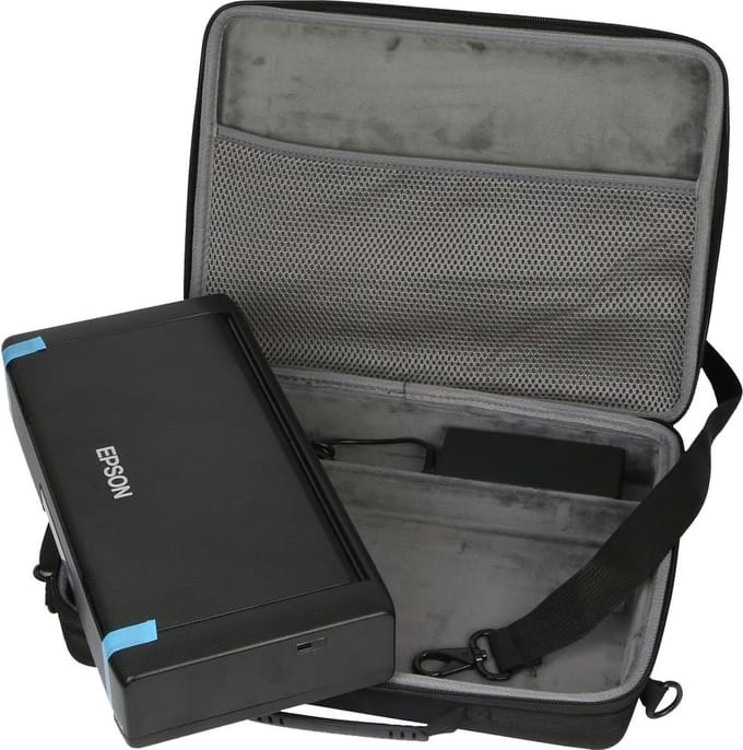 Harde tas/hoes geschikt voor Epson workforce WF-100 W - met schouderband