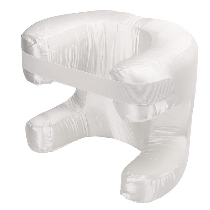 Gezichtskussen Zijde Stof Memory Foam Zachte Demping Ergonomisch Schoonheidskussen voor Rugslapen Wit wit