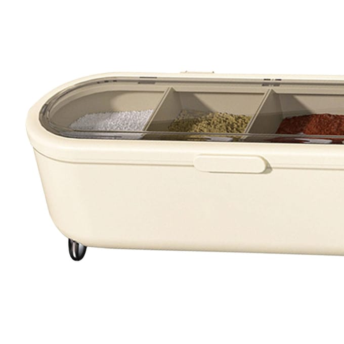 Keuken Kruidenbox 4 Compartimenten Specerijencontainer met Transparant Venster voor Specerijen Zout white