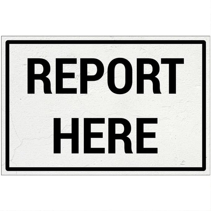 Report here bord | Forex Re materiaal | 18 x 12 cm