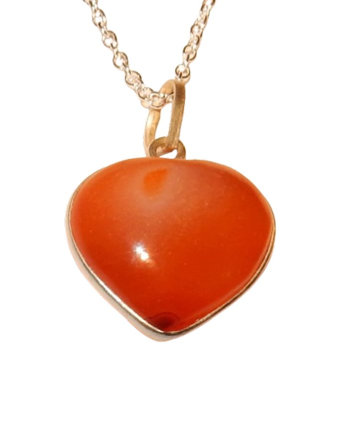 Zilver Hartje Hanger Carneool