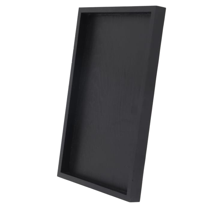 Rechthoekige Vorm Massief Hout Thee Koffie Snack Eten Serveerblad Bord Restaurant Dienbladen 22*12*2cm black