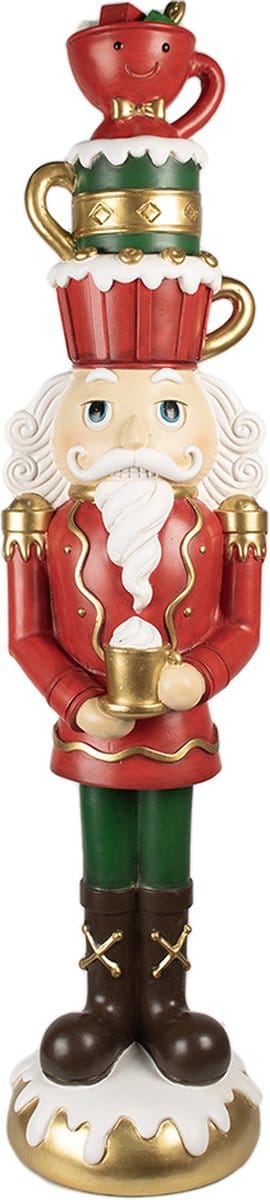 Clayre & Eef Kerstdecoratie Beeld Notenkraker 120 cm Rood Kunststof