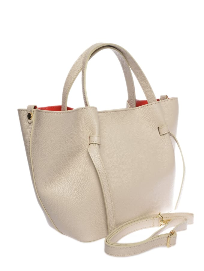 Isabella Rhea Beige Rundleer Tas