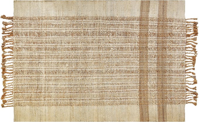 ORTAOBA - Modern vloerkleed - Lichtbeige - 140 x 200 cm - Jute