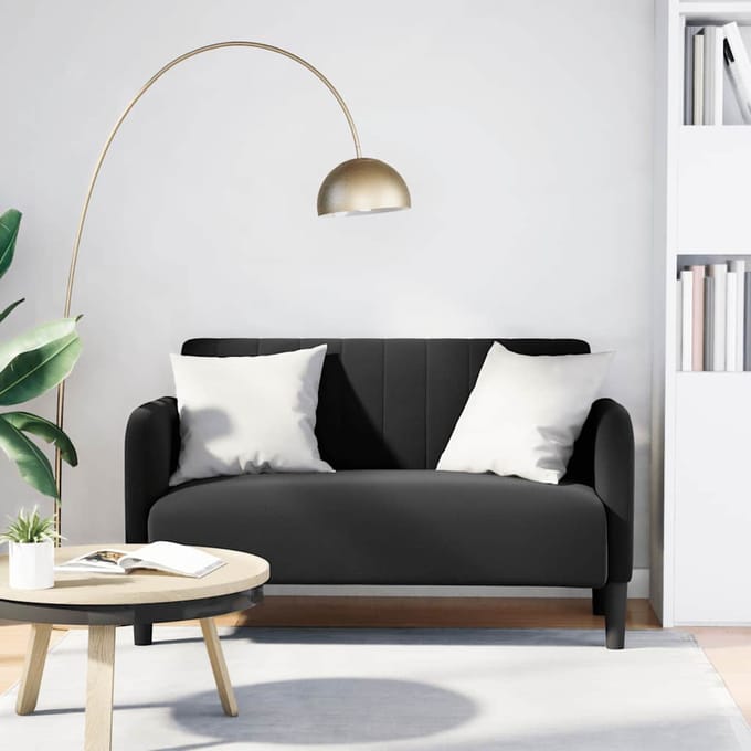 vidaXL - Loveseat - bank - 109 - cm - fluweel - zwart