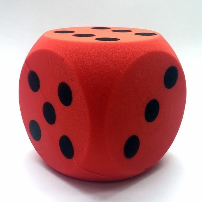 T&F Creations Grote dobbelsteen - 2x - rood - 16 x 16 cm - foam - groot formaat - dobbelspel dobbelsteen