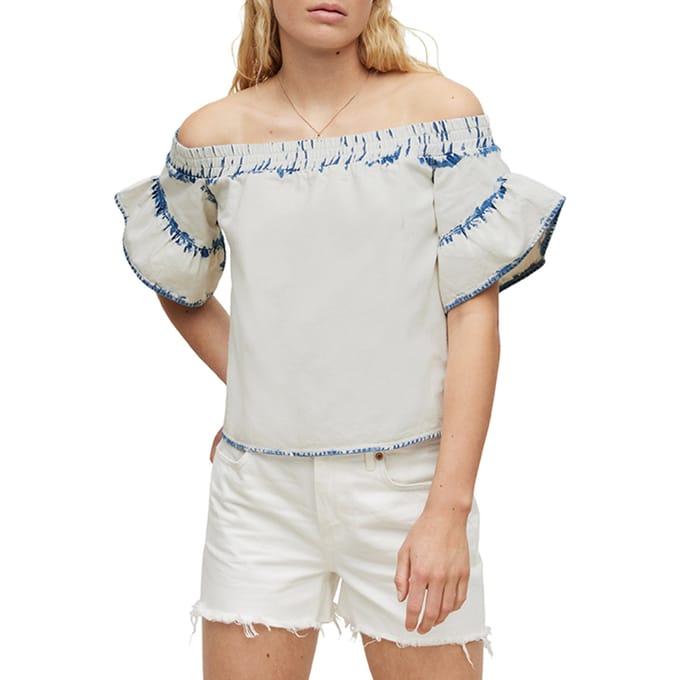 AllSaints Adela Top Bleach White Maat: 36 | Blouses Outlet | Dames | Wit