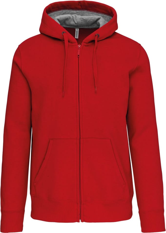 Kariban Hooded sweater met rits K444 - Red - L