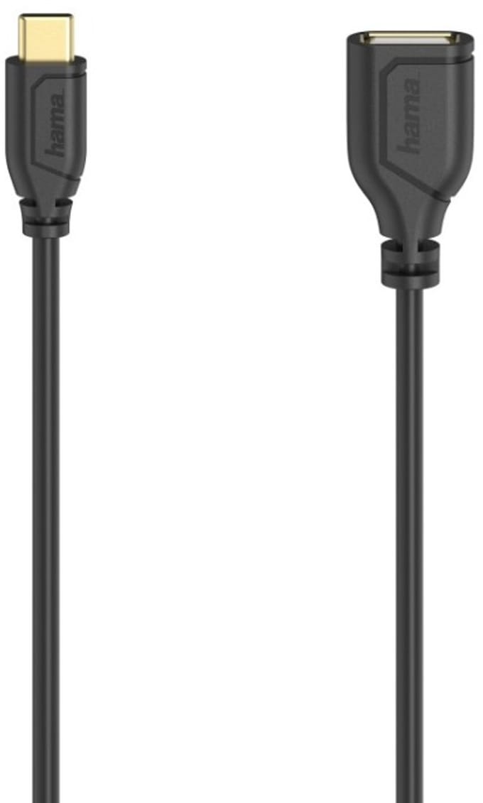 Hama USB-C-OTG-kabel Flexi-Slim USB 2.0 480 Mbit/s Zwart 0,15 M
