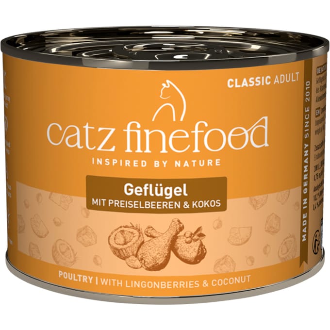 6x200g in blik, Gevogelte catz finefood kattenvoer nat