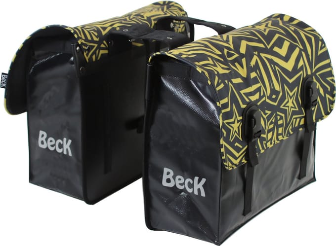 BECK Classic - Dubbele Fietsstas - Bisonyl - Gold Stars - 46L