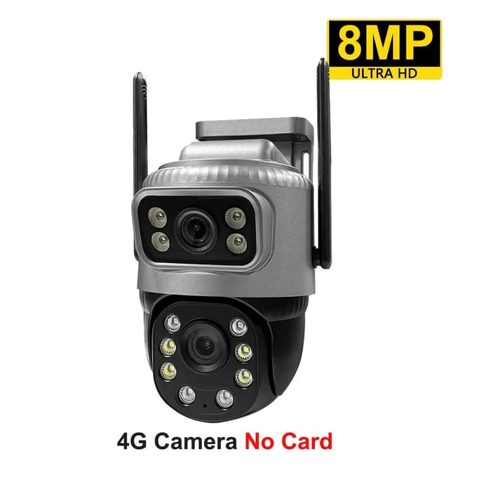 Caméra IP 4G à double objectif 8MP 4K, étanche, moniteur de Surveillance extérieure, maison intelligente, Vision nocturne, V380 Pro, Protection de sécurité CCTV 8MP Camera