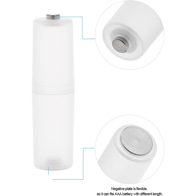 4 stuks batterij converter adapter AAA naar AA formaat batterij beschermhoes houder wit
