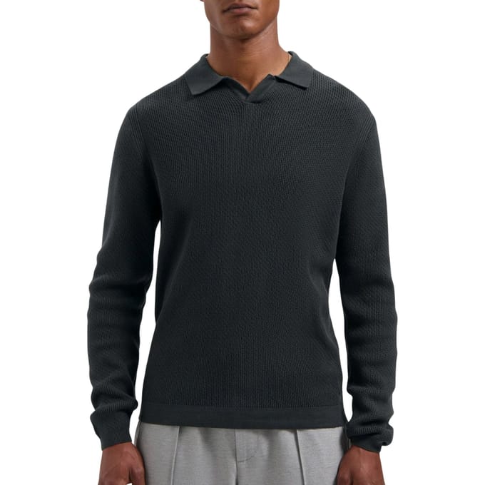 Dstrezzed Kostas Knitted Longsleeve Polo Heren - Maat M