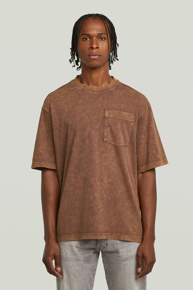 G-Star Washed Pocket R T Brown Taglia: S | Magliette basic Outlet | Uomo | Marrone