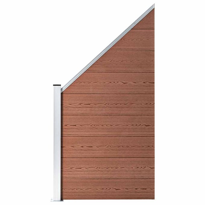 vidaXL - Schuttingset - 1 - vierkant - en - 1 - schuin - 273x186 - cm - HKC - bruin