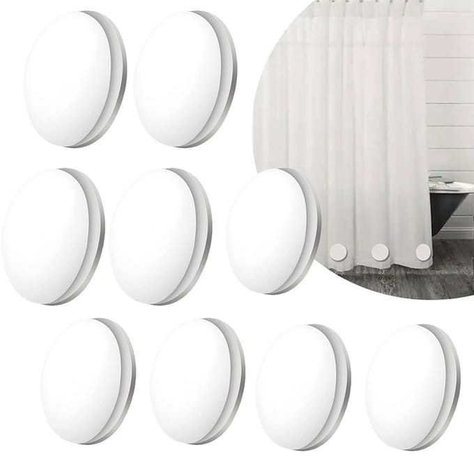 Douchegordijn Gewichtjes - Douchegordijn Magneten - Wit - 4cm- 10 Stuks