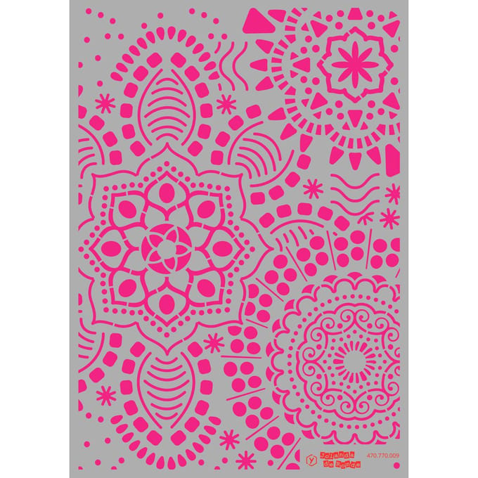Sjabloon "Mandala Flowers", A4