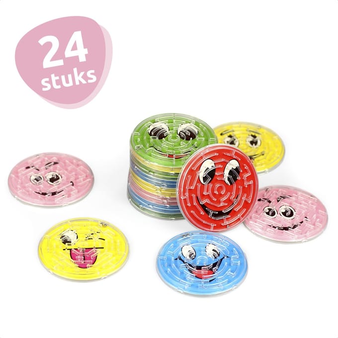 Isa Friends® - Uitdeelcadeaus Doolhof Smileys - 24 stuks - Traktatie