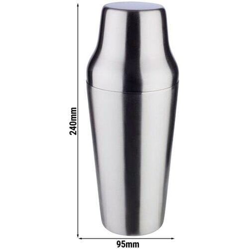 (6 stuks) Franse cocktailshaker (Parisian) - 2-delig set - RVS - 0,7L