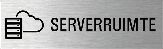 Serverruimte deurbordje met zelfklevende strip