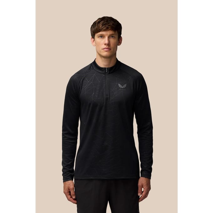 Castore Adapt Training 1/4 Zip Top Polyester Heren Zwarte Actieve T-Shirts