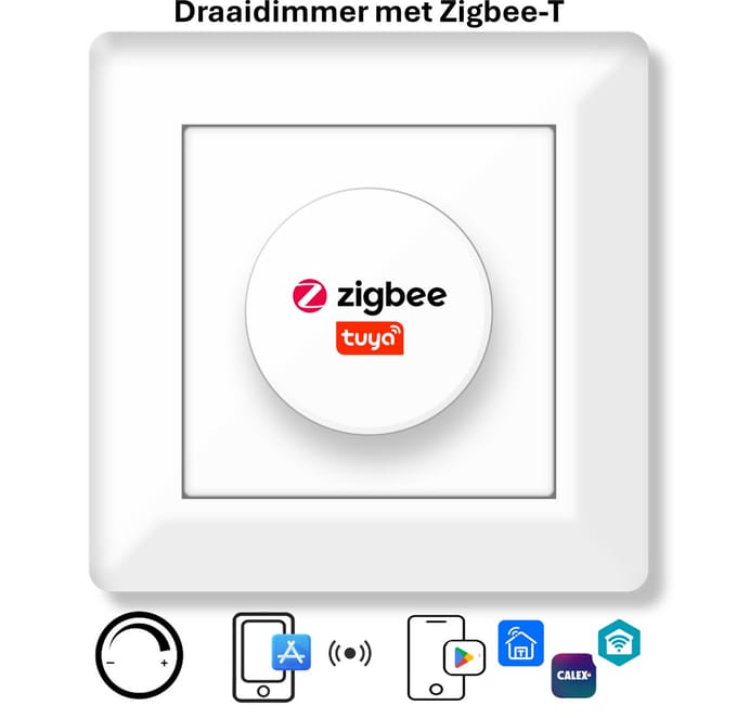 Freelux Draaiknop | Zigbee-T | Led Dimmer | 230VAC - 500VA/2,1A | Signaal wit glans