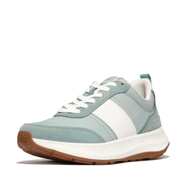 FitFlop F-Mode Flow Sneaker - Nylon & Suede Mix BLAUW - Maat 36