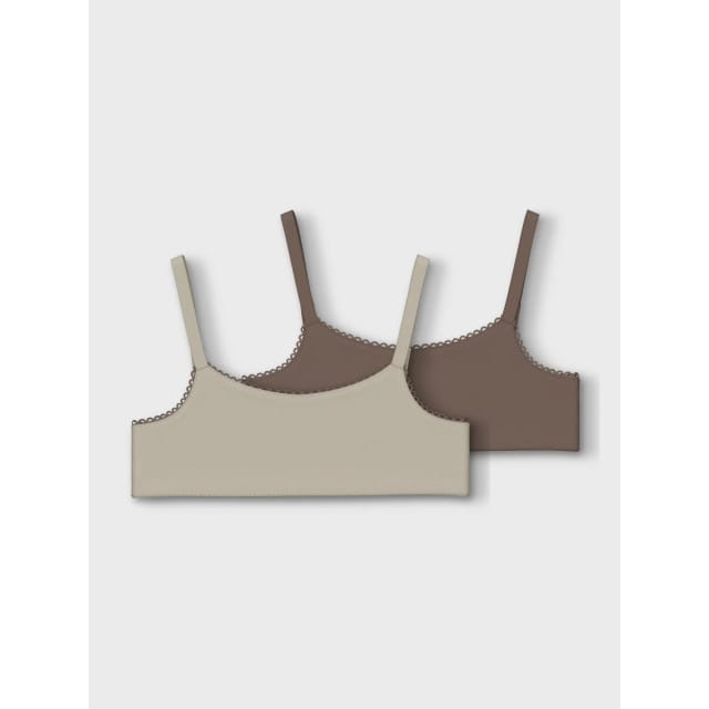 Name It Kinder Topjes Meisjes NKFSHORT Bruin 2-Pack - Maat 116