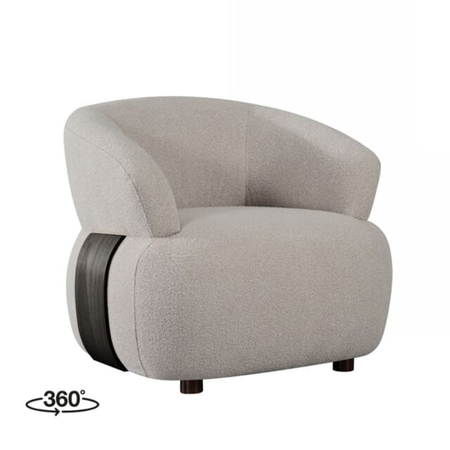 LABEL51 Valenza Fauteuil - Naturel - Stof - One Size - - - Met Armleuning