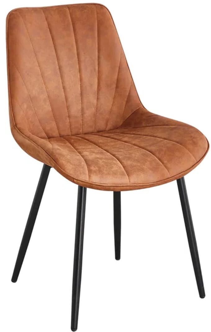 Eetkamerstoel cognac microvezel Tessa eetstoel zetel