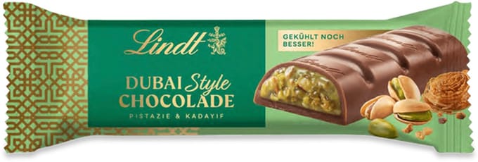 Lindt Dubai Style Chocolade Mini-Reep 40 gram - Melkchocolade, Kadayif, Pistache noten - Premium Dubai Style chocolade