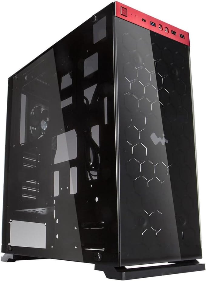 Drive Enclosure - Externe Behuizing - Opslag Uitbreiden - Aluminium Constructie - ATX - Rood