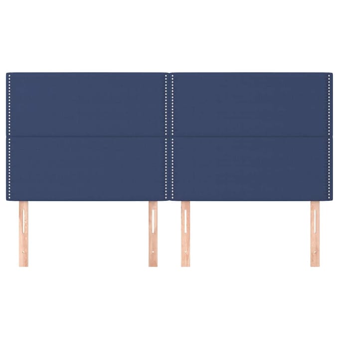 vidaXL Hoofdbord blauw 180x5x118/128 cm stof