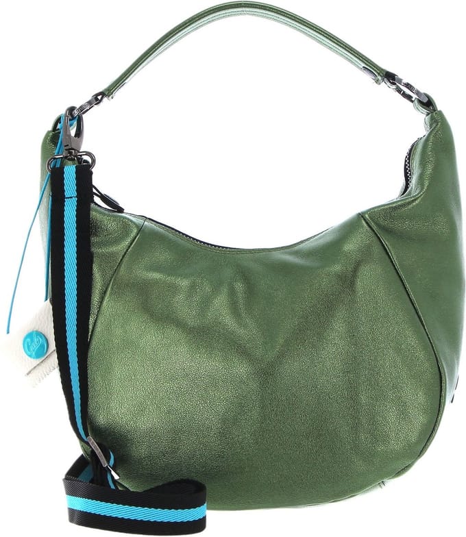 Gabs Leren Schoudertas Penelope TG Splendente Black Bag Oliva Groen