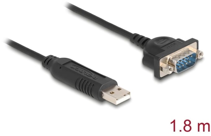 Delock USB RS-232 Adapter USB 2.0 to D-Sub 9 male with nuts compact serial connector housing 1.8 m