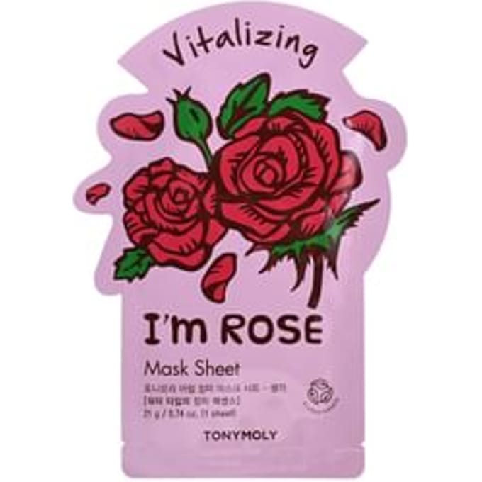 TonyMoly, I'm Rose, Vitalizing Beauty Mask Sheet, 1 sheet mask, 21g (0.74oz) white