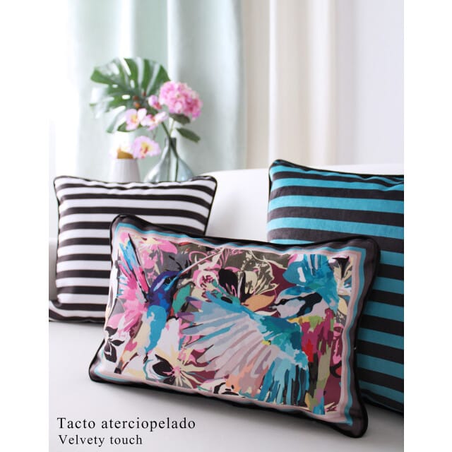 Gek op kussens! Sierkussen velvet artistic stripe | 45 x 45 cm | polyester