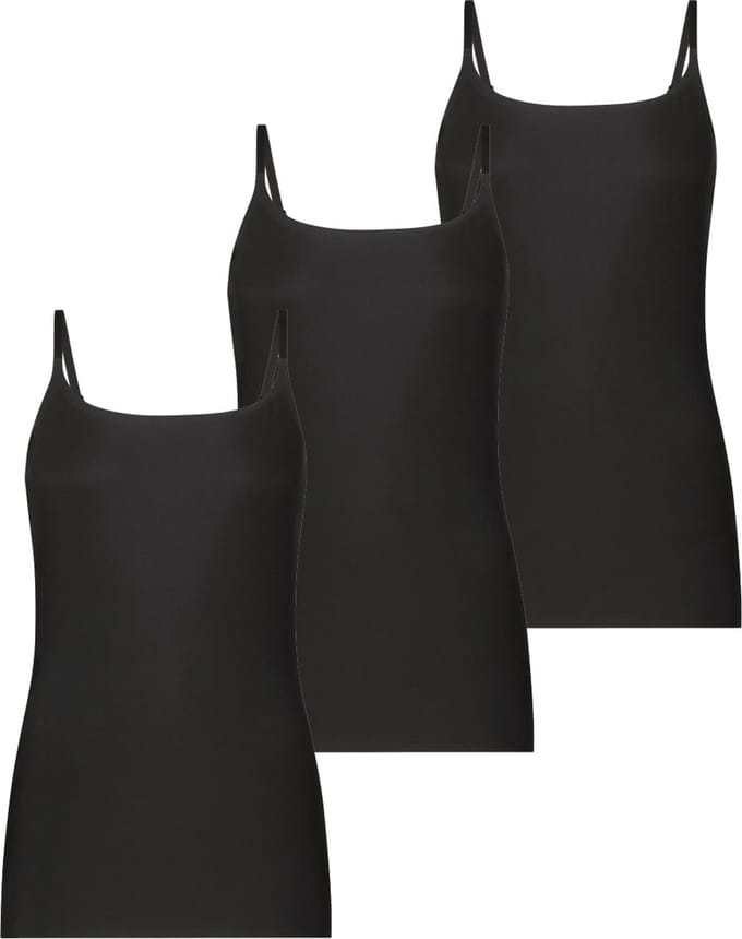 Ten Cate Secrets Spaghetti Top - 3-pack - Zwart - Maat XL - Naadloos ondergoed Dames