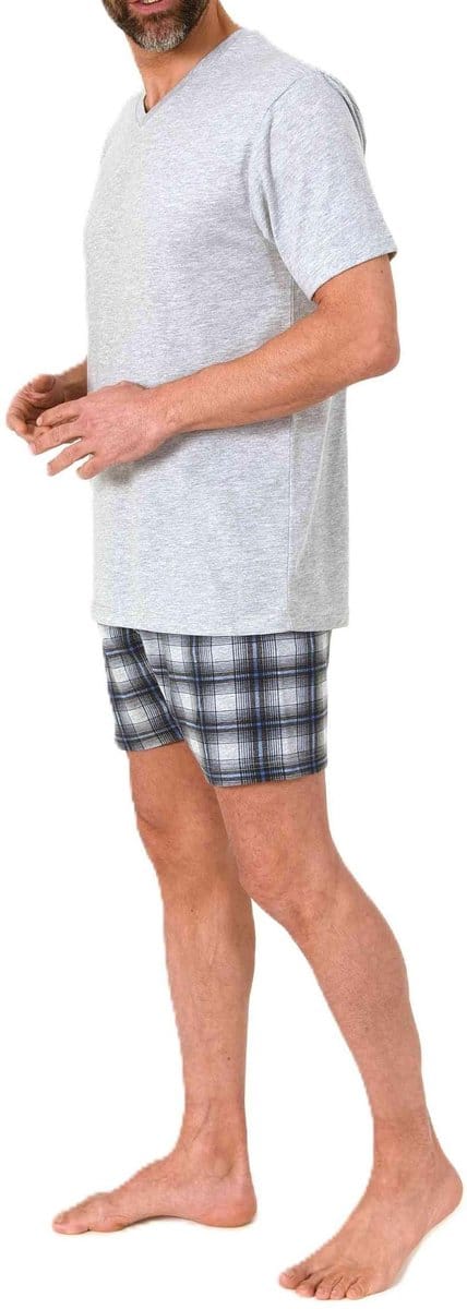 Normann herenpyjamashort met korte mouwen in geruite look - ook in grote maten