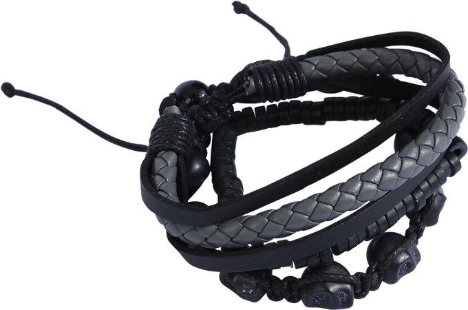 Rock Rebel by EMP - Rock Armband Set - Skulls - zwart-grijs