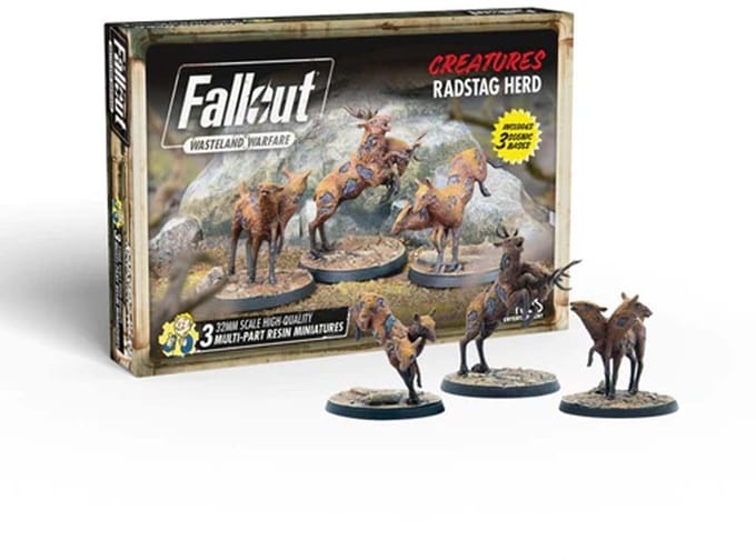 Fallout: Wasteland Warfare - Creatures: Radstag Herd - Uitbreiding - Modiphius Entertainment - Ongeschilderd