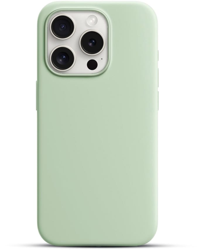 Solidenz Groen Siliconen Case geschikt voor iPhone 16 Pro hoesje compatibel met MagSafe - Mint