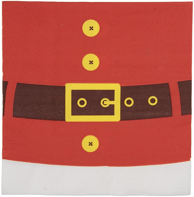 Clayre & Eef Servetten Papier Set van 20 33x33 cm Rood Papier