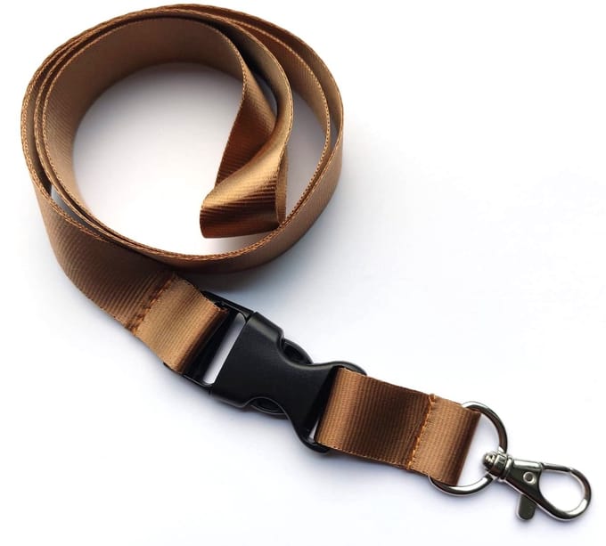 Ecorare® - 10 stuks Sleutelkoord - Kliksluiting - Lanyard - Keycord - Bruin - 50 cm