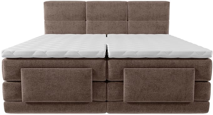 Vente-unique Boxspringbed stof bruin 2 x 80 x 200 cm